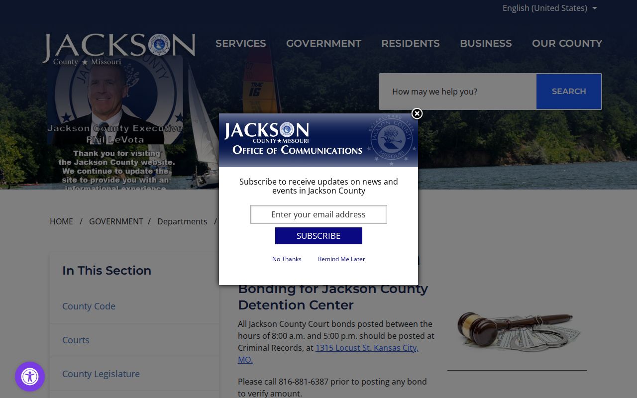 Jackson County bond posting instructions related to same-day release processing
