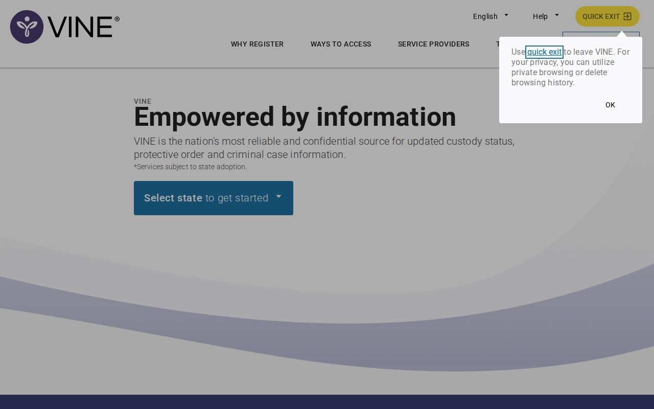 Jackson County VINELink inmate search with Missouri selected